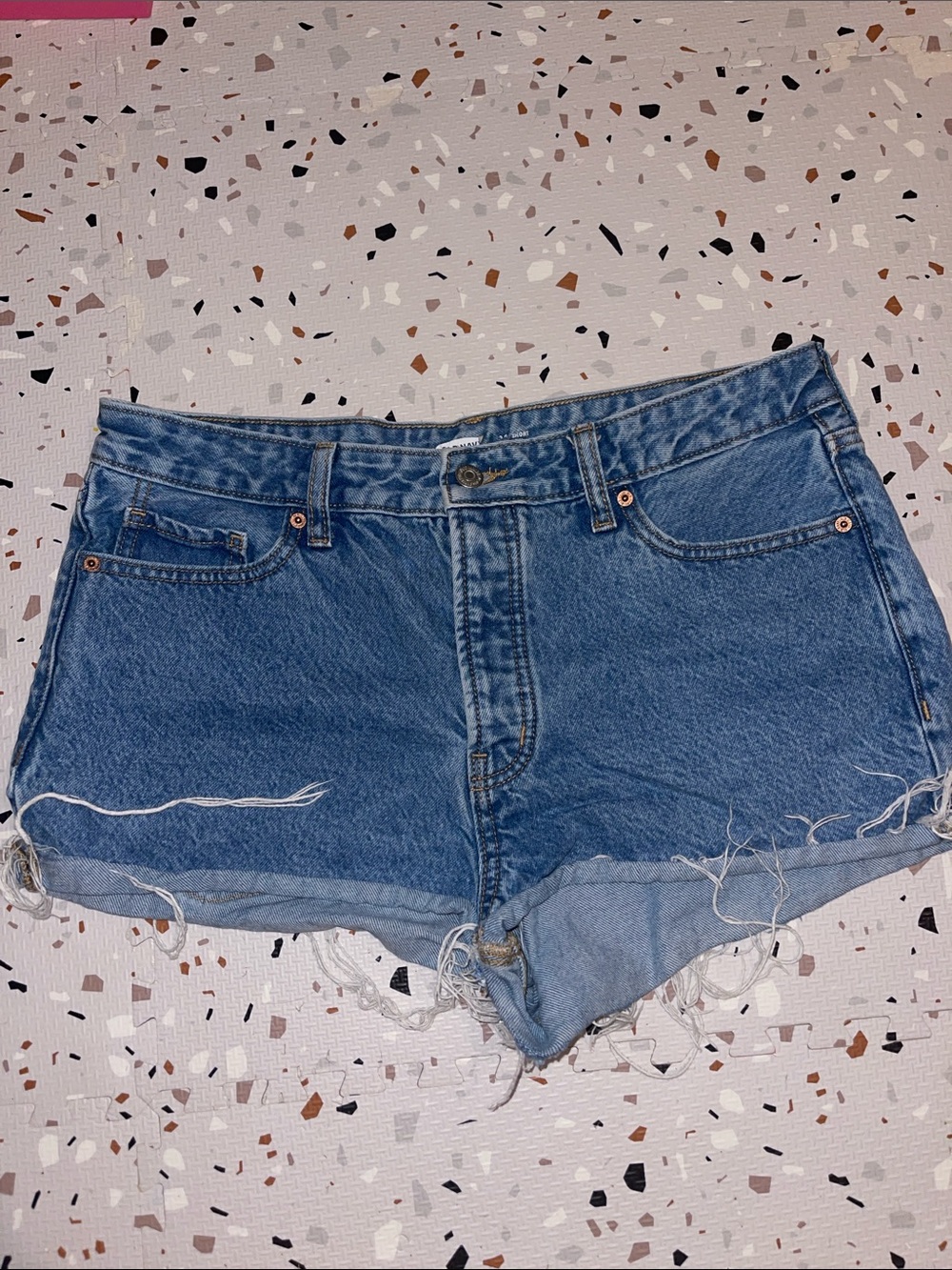 Classic High-Waist Denim Shorts in Blue Old Navy